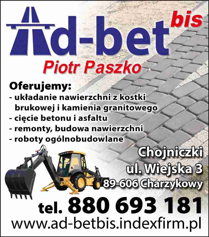 AD-BET BIS Usługi brukarskie - budowa nawierzchni CHOJNICE budowa nawierzchni CHOJNICE